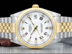 Rolex Date 34 Jubilee White Milk Roman Diamonds Dial - Rolex Guarante 15223